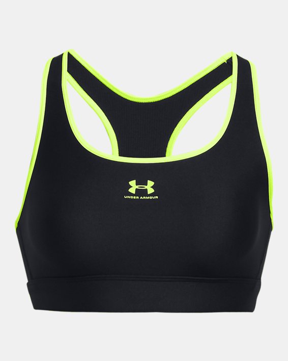 Women's HeatGear® Mid Padless Sports Bra, Black, pdpMainDesktop image number 9
